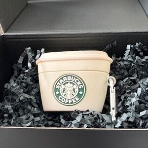 Starbucks Cream and Pink Coffee Cup Keychain